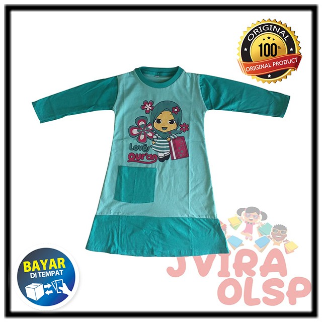 Dress Anak Perempuan Gamis Karakter Anak Umur 1-10 tahun  (S-M-L-XL-XXL) - Baju Muslim Anak Terbaru - Dress Anak - Baju Anak