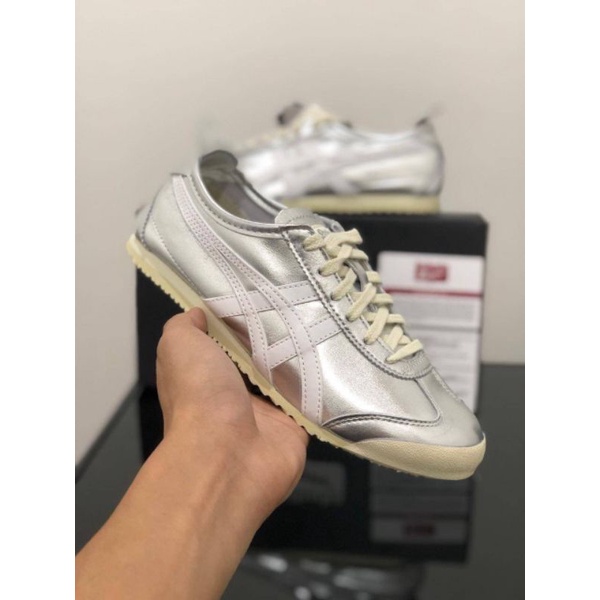 Sepatu Onitsuka Tiger Mexico 66 Silver White Made Indonesia