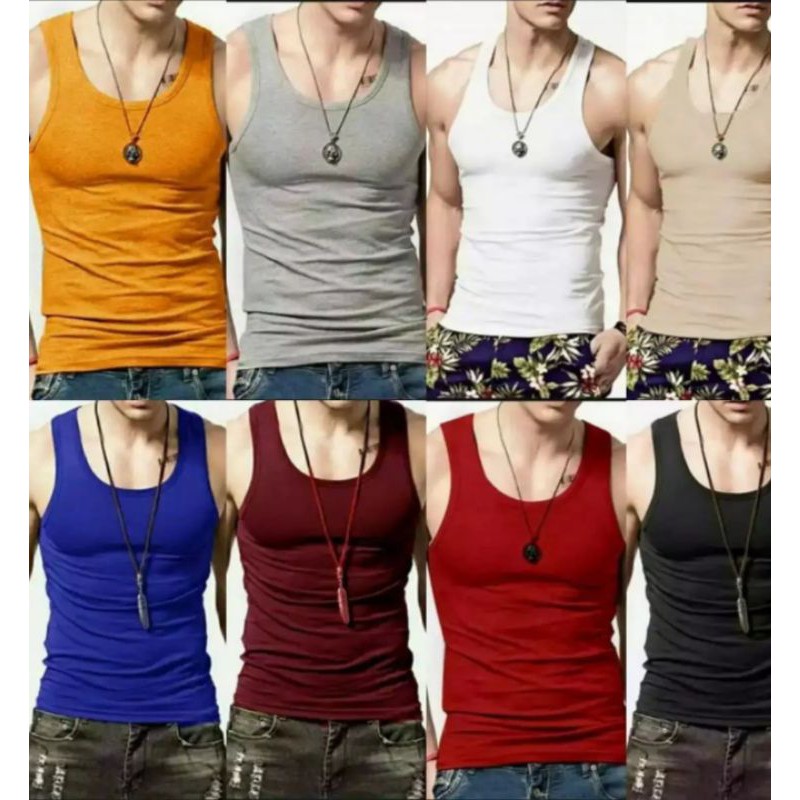 kaos dalam pria model singlet multi warna