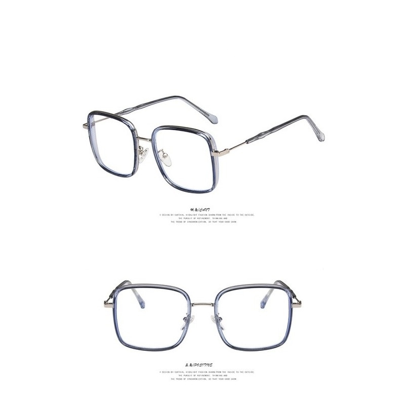 (Yuzhu) Kacamata Komputer Frame Kotak Oversized Anti Radiasi / Blue Light Untuk Wanita