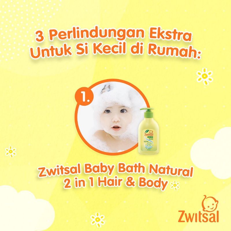 Zwitsal Baby Bath Hair &amp; Body 450ml Sabun Mandi And Shampo Bayi Natural Aloe Vera 450 ml