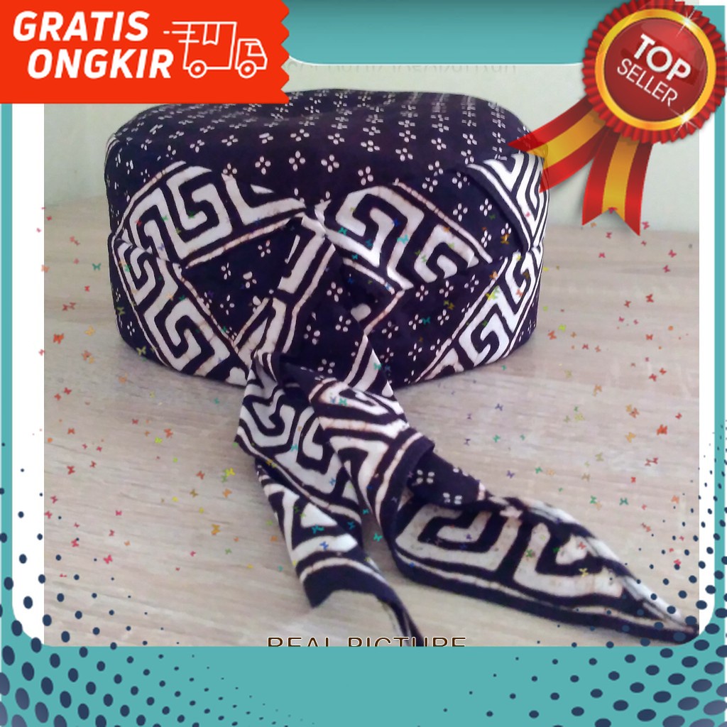 PROMO RAMADHAN PECI Batik Jogokariyan Terbaru Motif 05 Rining Mrutu Sewu / Kopiyah Peci Batik Muhamm