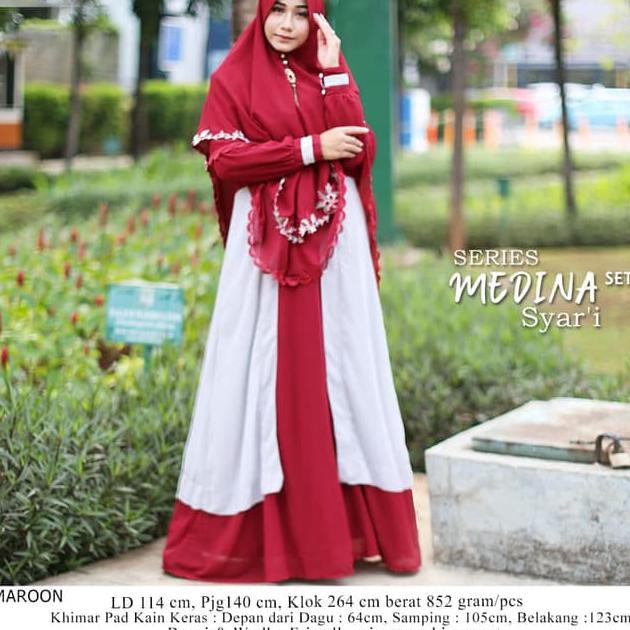 TURUN HARGA  BAJU  MUSLIM WANITA  MODERN MEDINA MARON GAMIS  