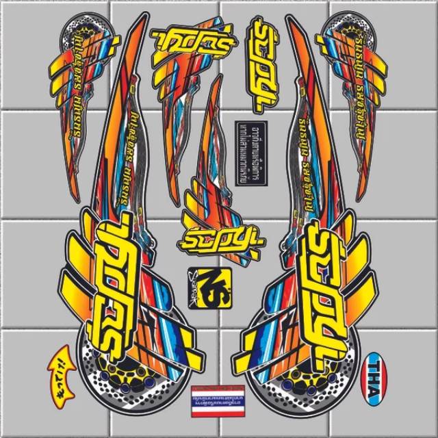 Striping variasi Scoopy all looks style sticker Scoopy donasi kuning lis body Scoopy custom Thailand