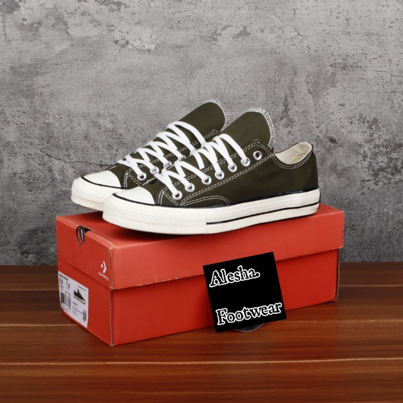 Sepatu Converse 70s OX Hijau Army Low / Converse 70's Green  Premium Hight Quality