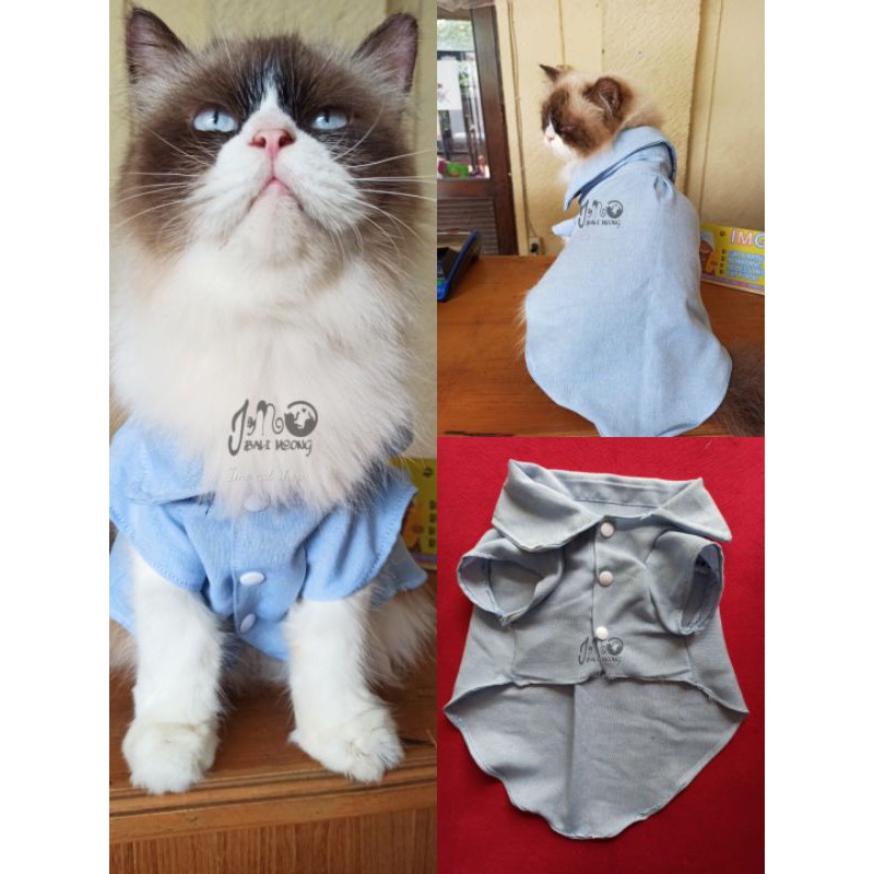 Baju kucing kemeja anjing kecil