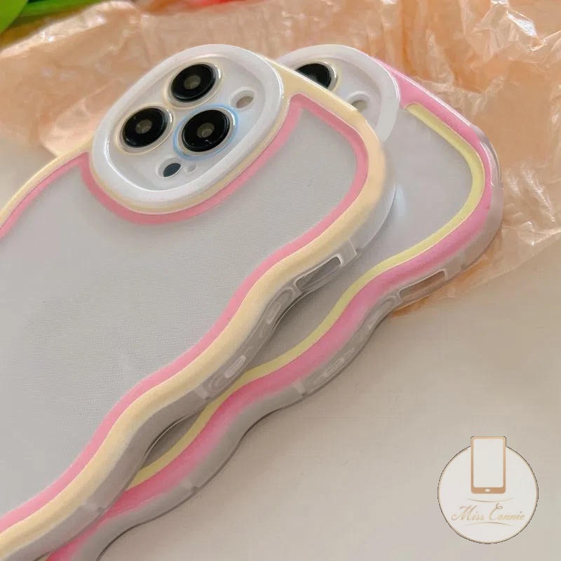 Casing Softcase iPhone 11 14 Plus 12 Pro Max 13 Pro Max 14 Pro Max 11 Pro Max XR 6 6s 7 8 Aksen Jahitan Warna Macaron