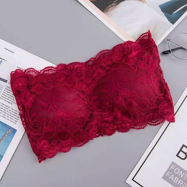 Medan Termurah KD13 Bra kemben import busa Tanpa Tali bra kemben renda cantik import