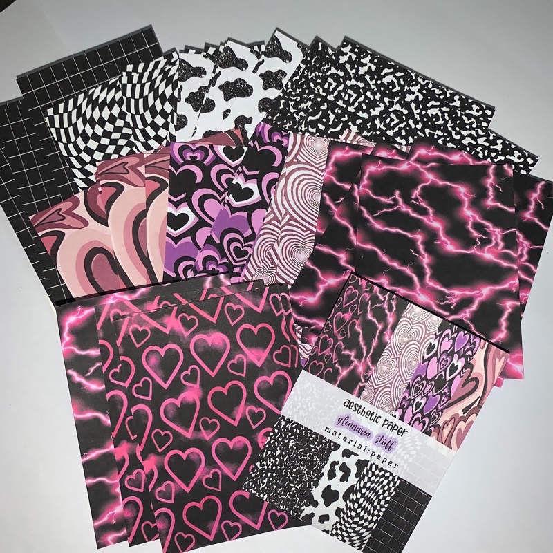 

54 sheets kertas motif aesthetic bujo, DIY scrapbook deco ( baca deskripsi )