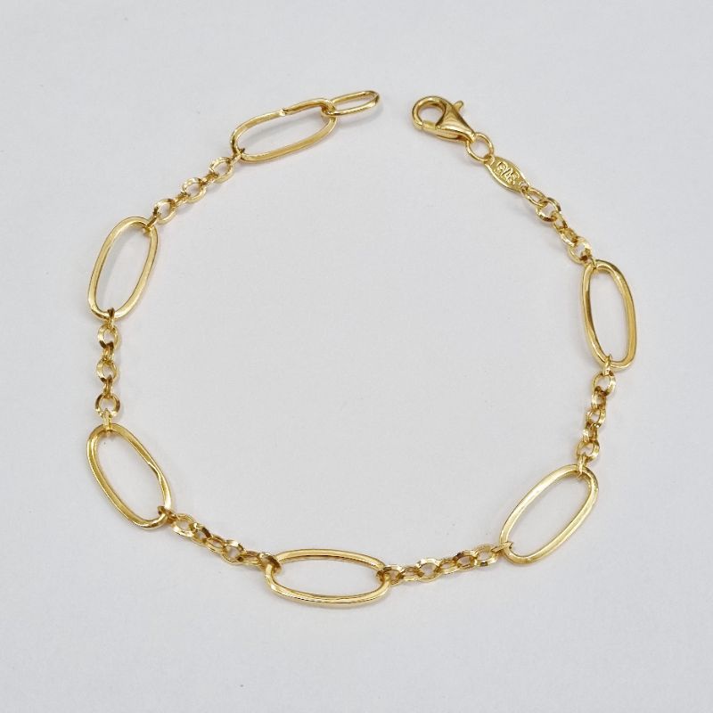 1.7 gram - Gelang Emas Hollow Fancy 18 cm Kadar 375 (8K) - AL18