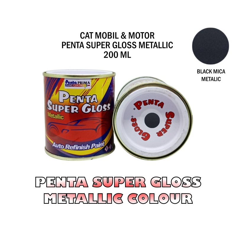 PENTA METALLIC BLACK MICA 99005 200 gram - cat penta black metallic - penta hitam metalik - black penta