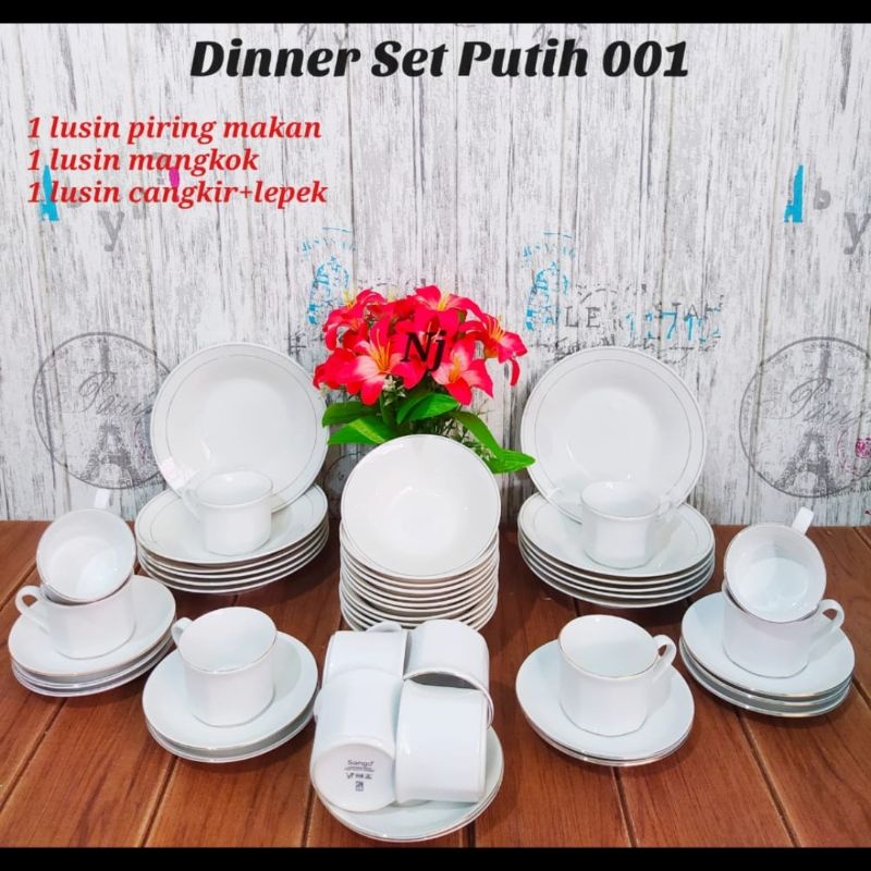 dinner set putih