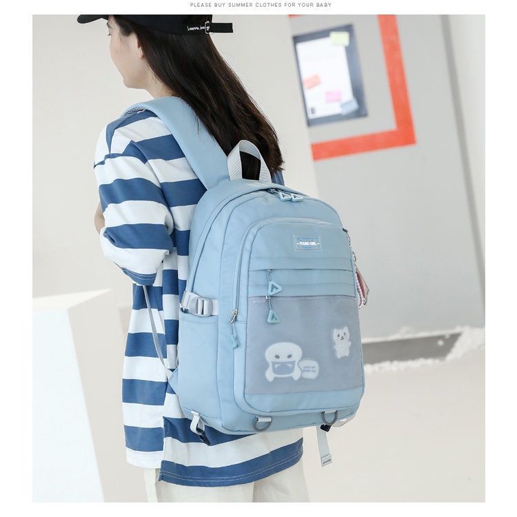 Baru Populer 2022 Ransel Korea Murah Tas Punggung Perempuan Dewasa Sederhana Backpack Laptop Komputer Ringan Kuliah Kerja Sekolah Back Pack Wanita Remaja Pria Gendong Cewek Cowok Kasual Model Kekinian