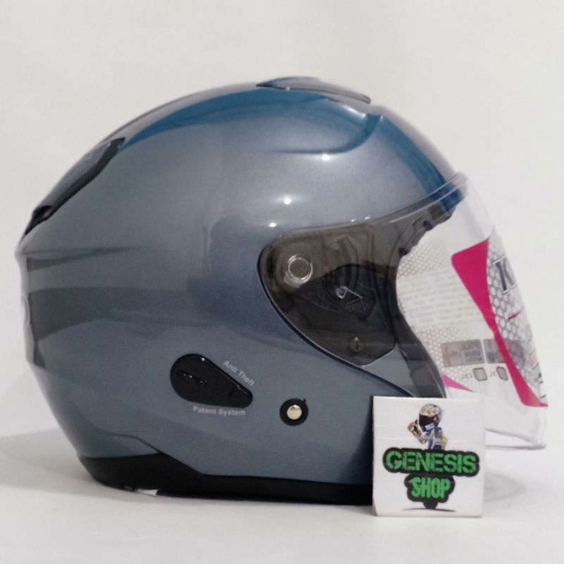 Helm KYT half face helm KYT KYOTO solid polos-All grey metalic