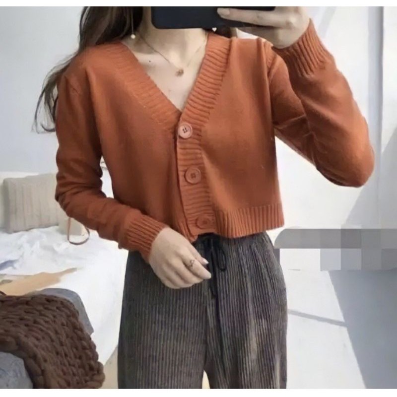 croptop kancing.3cardigan rajut/crop milenia/rajut bailey