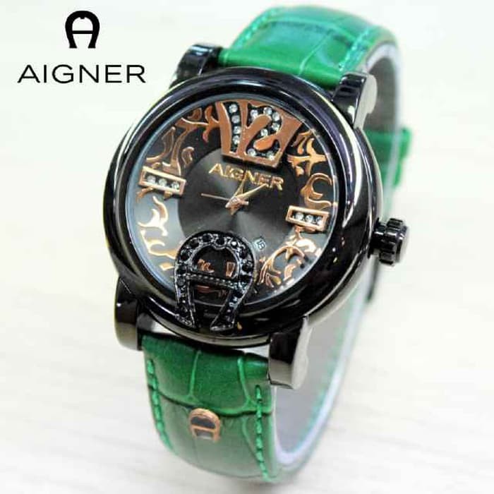 Promo Jam Tangan Wanita   Cewek Aigner Batik Polos Dial Hitam