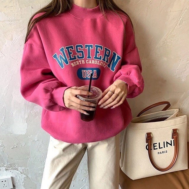 WESTERN Sweater Kpop Crewneck Sweatshirt Wanita Kekinian Oversize Fashion Outfit Ootd Korean Style Sweter Crewnek Switter Cewe Krunek Perempuan Sweeter Viral Remaja Korea Atasan Cewek Premium BB 45-65 PB 65 LD 110 Bahan Fleece Tebal