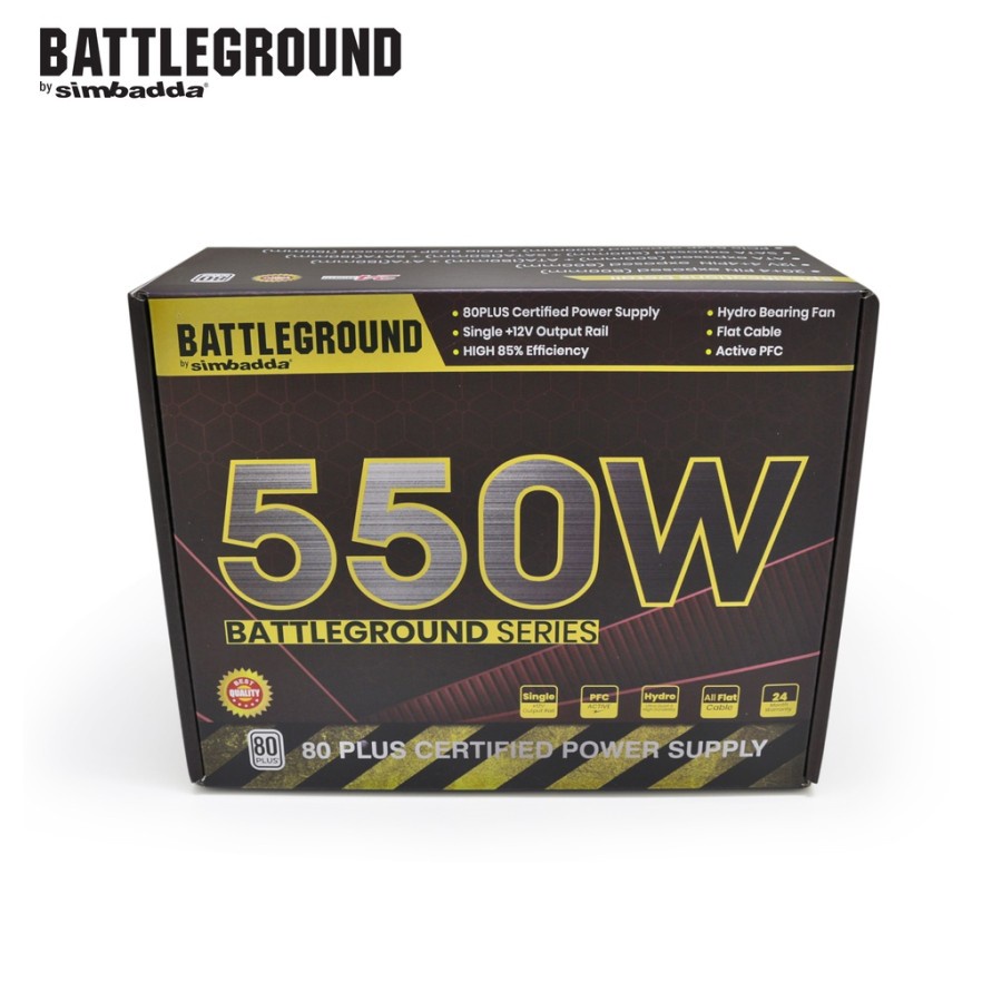 Power Supply Simbadda 550W Battleground 550 Watt PSU 80 Plus