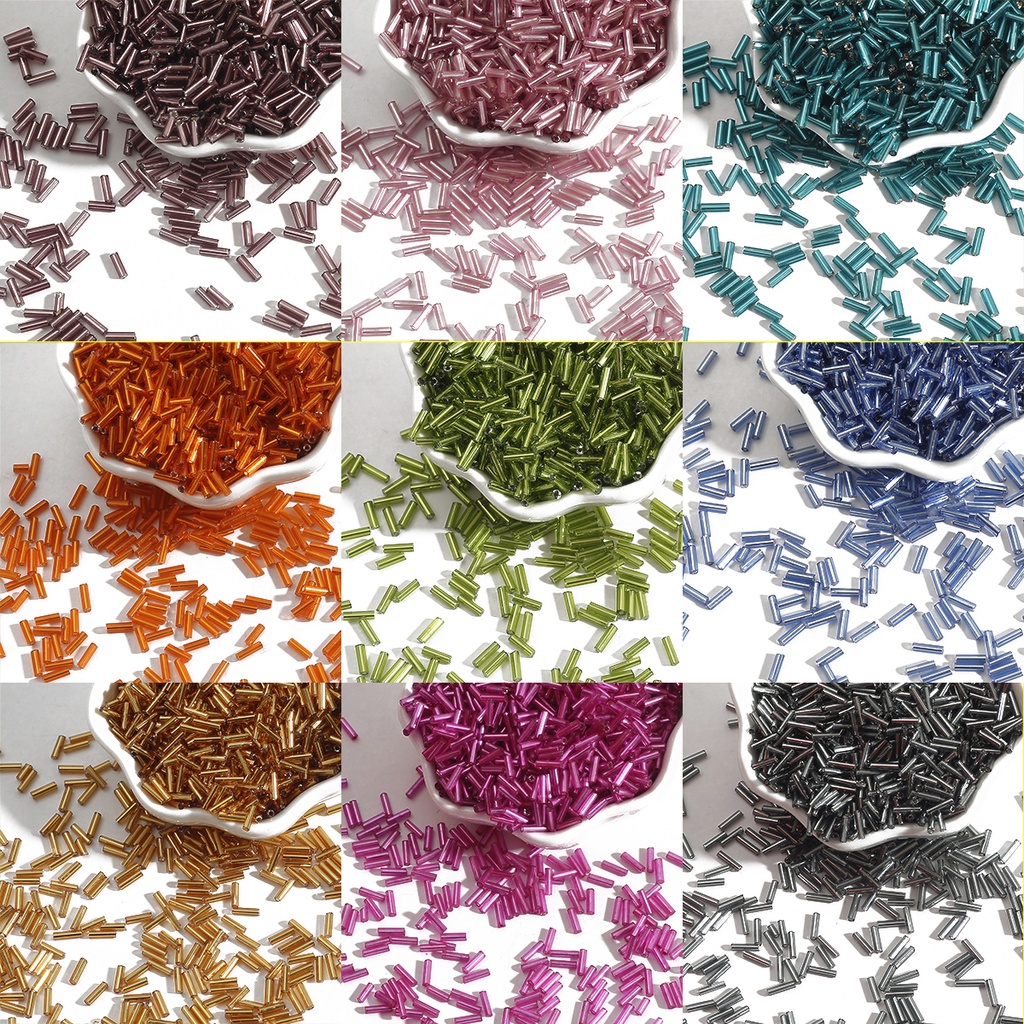 300 pcs/lot 2x7mm Austria Kristal Tabung Manik-manik Kaca Spacer Manik-manik Biji Untuk Membuat Perhiasan DIY Kalung Gelang
