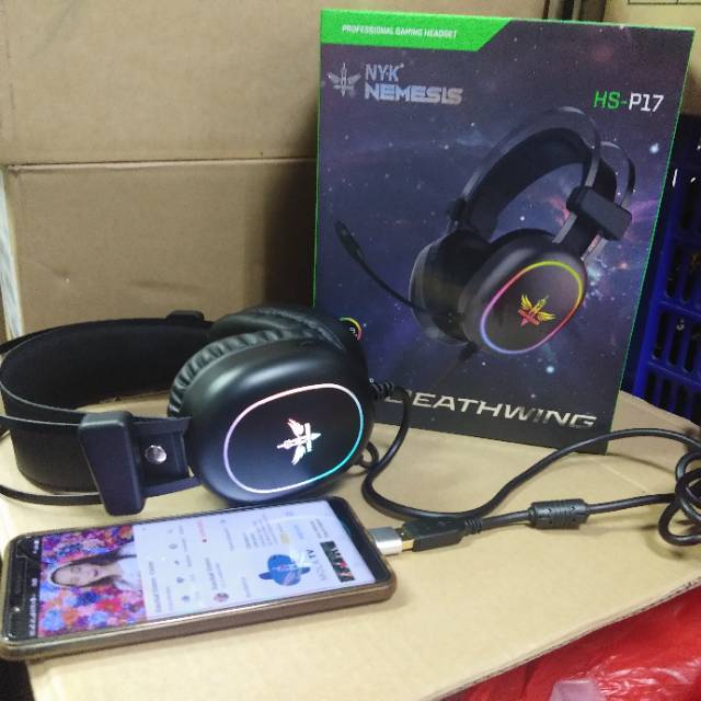 Nyk Deathwing HS-P17 Gaming Headset USB7.1 RGB free OTG