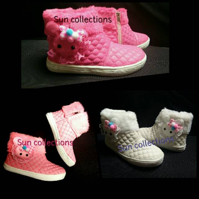 Promo!!! Sepatu Boot anak model Bulu Boneka