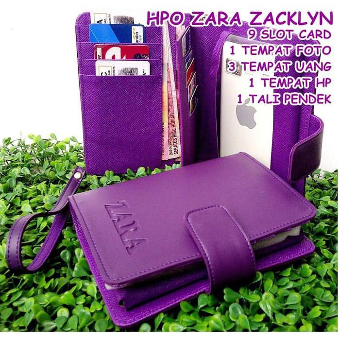 Dompet Wanita Kulit Hpo Zara Zacklyn 1 Hp 5,7 Inch Ungu - Ungu