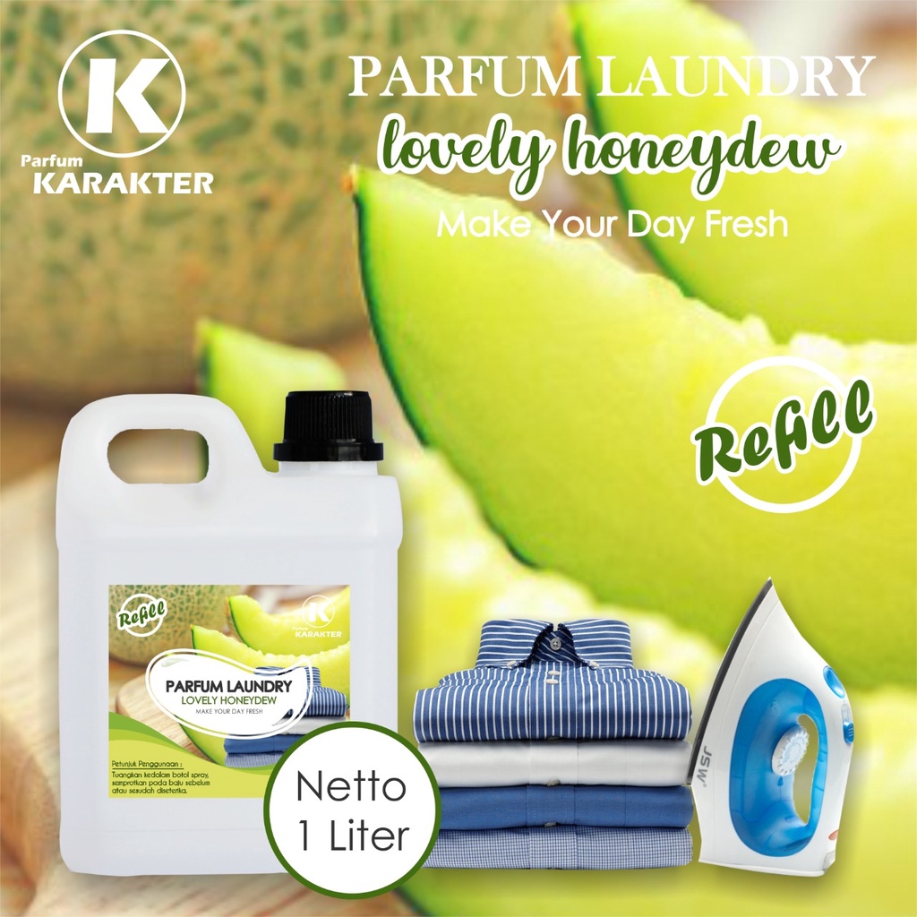 Parfum Laundry Lovely Honeydew 1 Liter | Pewangi Laundry Pakaian Harum Murah Wangi Tahan Lama | Terlaris | Bisa Cod