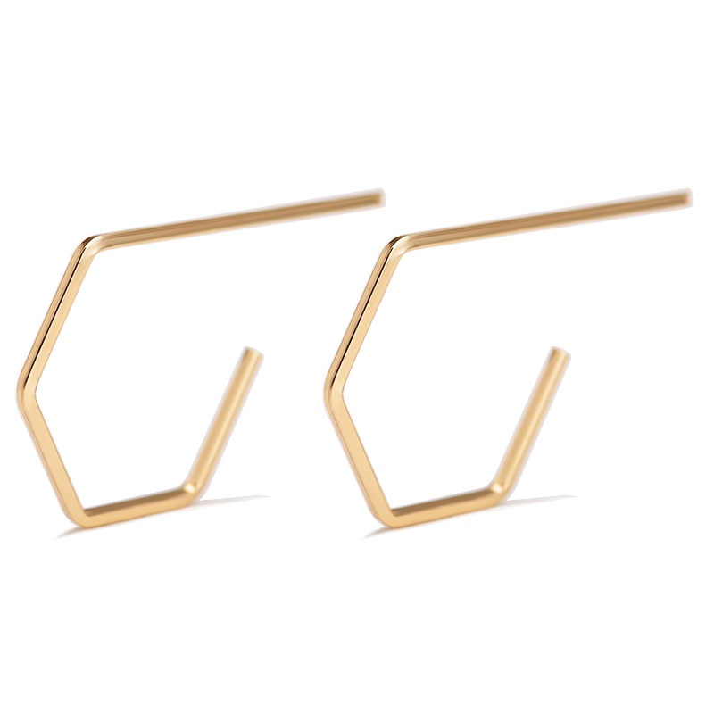 Temperament wild geometric hollow metal earrings personality creative cold wind earrings retro irregular earrings