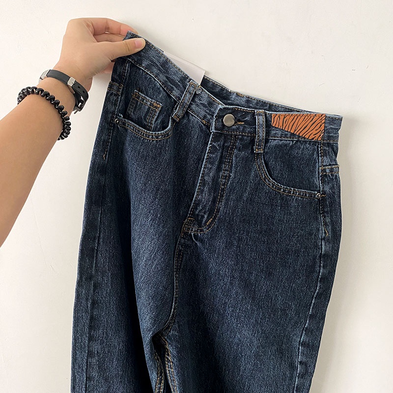 Highwaist Loose Jeans Wanita Kulot Boyfriend Jeans Wanita Korea