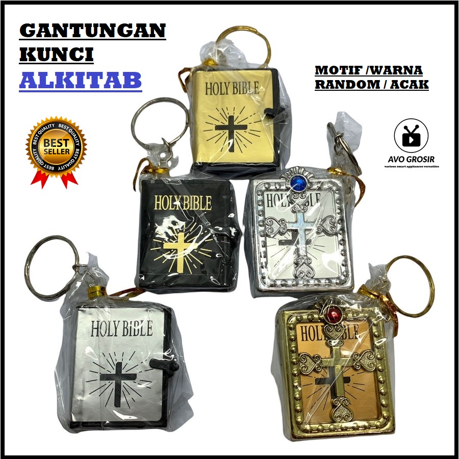 Gantungan Kunci Alkitab Key Chain Holy Bible Permata