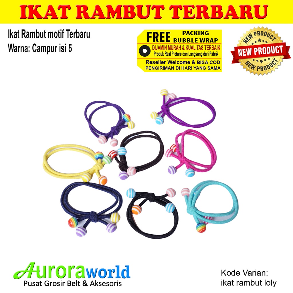 AURORAWORLD 5PCS IKAT RAMBUT KOREA TERBARU KUNCIRAN RAMBUT WANITA BISA COD