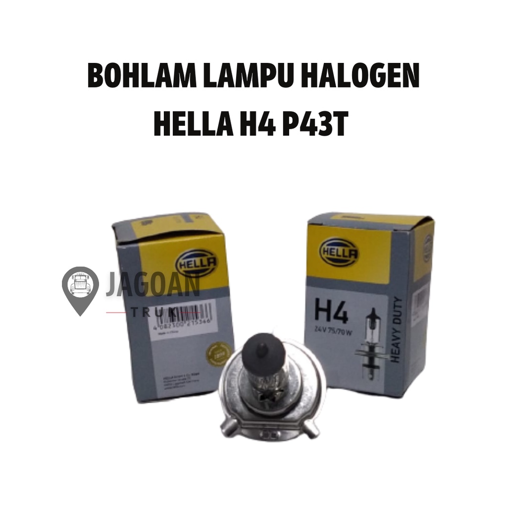 BOHLAM LAMPU HALOGEN HELLA H4 P43T 24V 75/70W ORIGINAL 8GJ-002-525-253