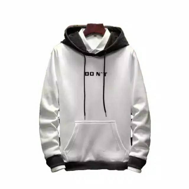 Sweater Hoodie Pria Dont white Sweater hodie fleece Korea Sweater Pria Baju Lengan Panjang Pria