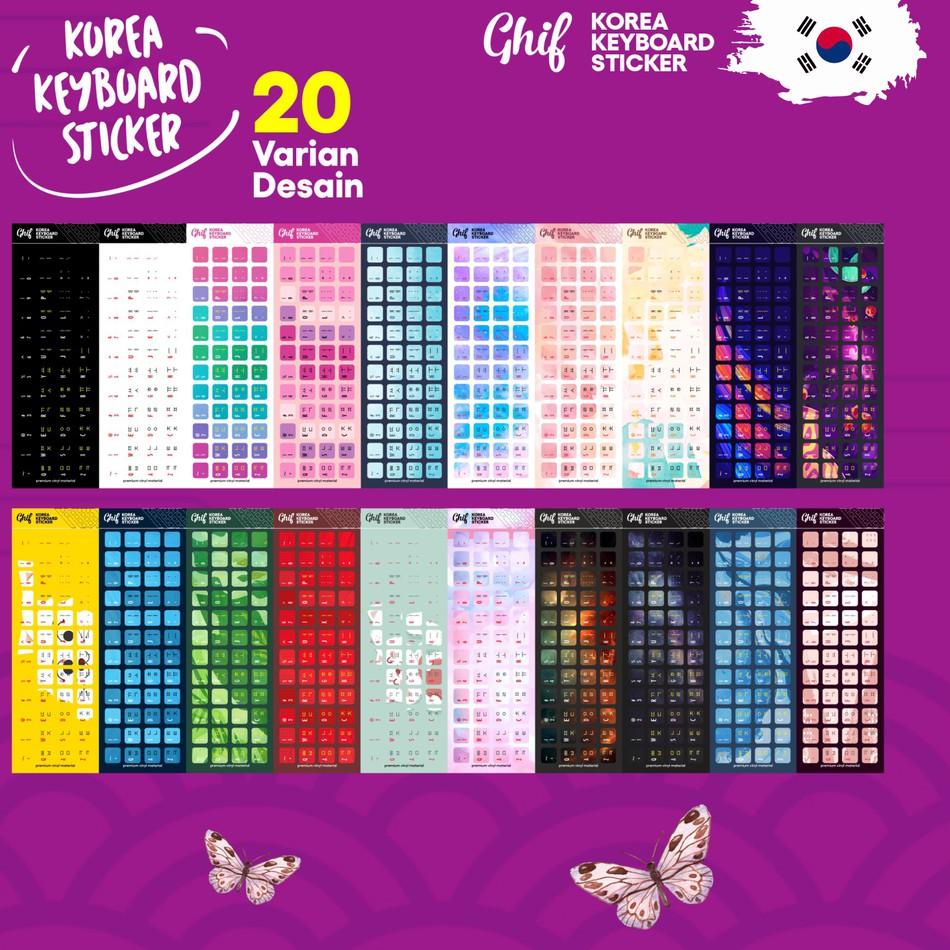 Model Cantik Ghif Stiker Sticker Keyboard Bahasa KOREA HANGUL Premium Vinyl PC Komputer Laptop Asus 