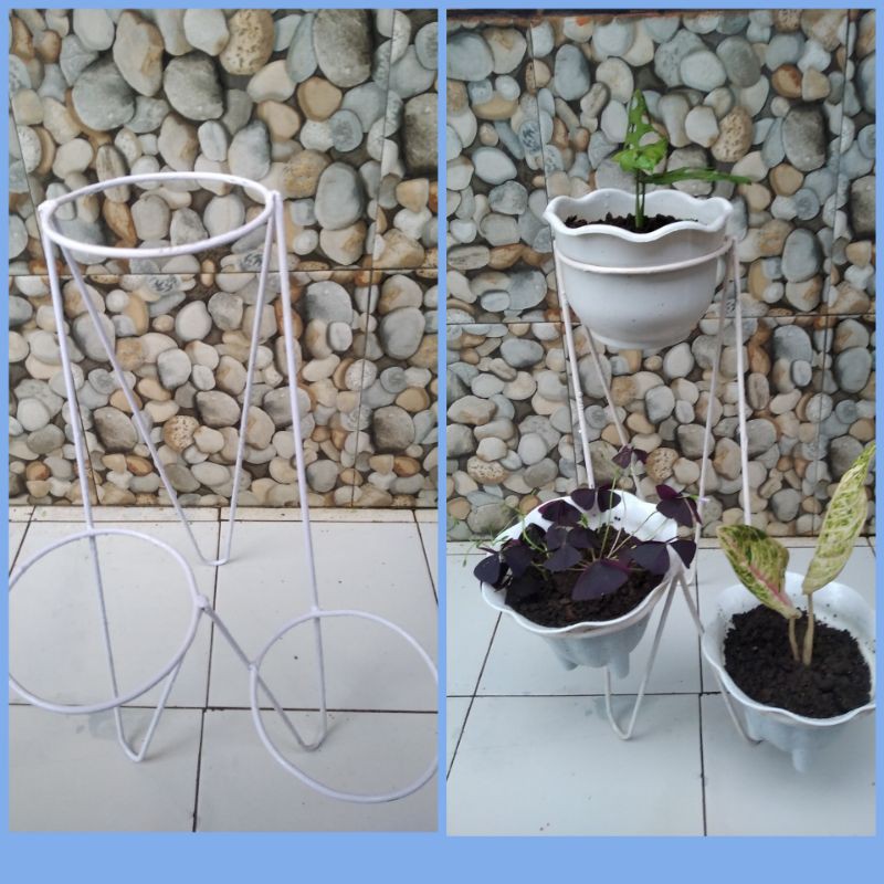 rak pot bunga besi 4 susun standing