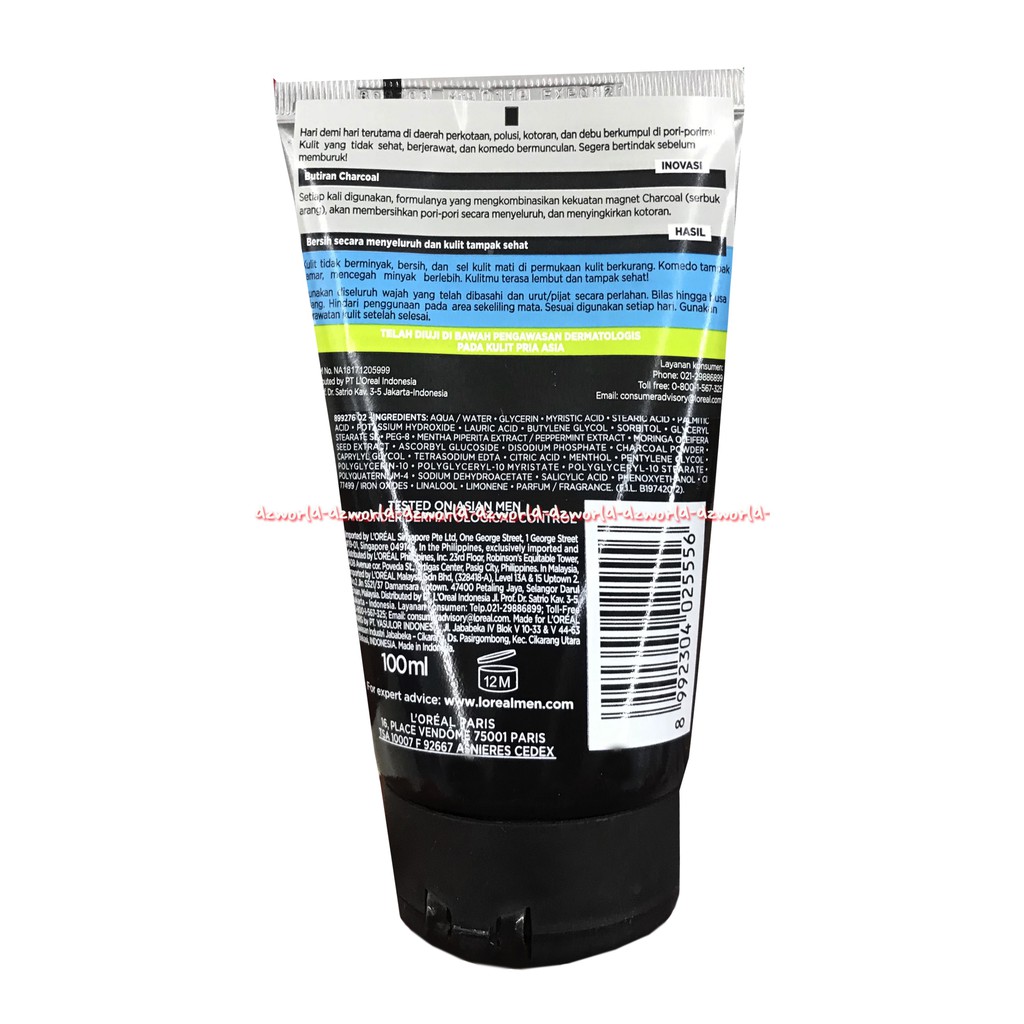 L'oreal Men Expert Pure &amp; Matte Charcoal 100gr Pembersih Muka Pria Cowok Laki Laki Loreal Men's