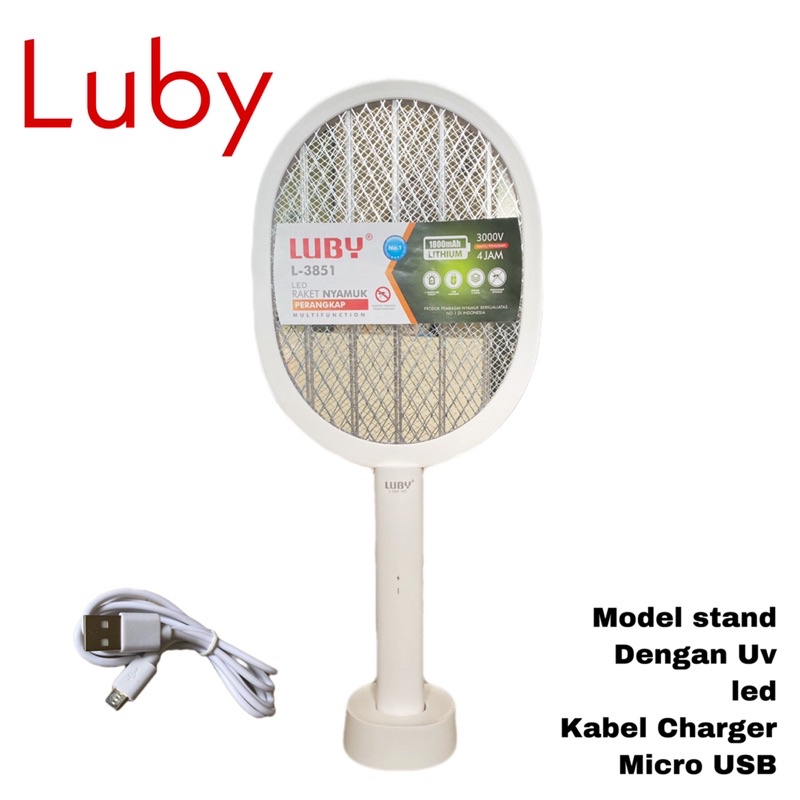 Raket nyamuk 3851 Luby Led UV Perangkap Nyamuk