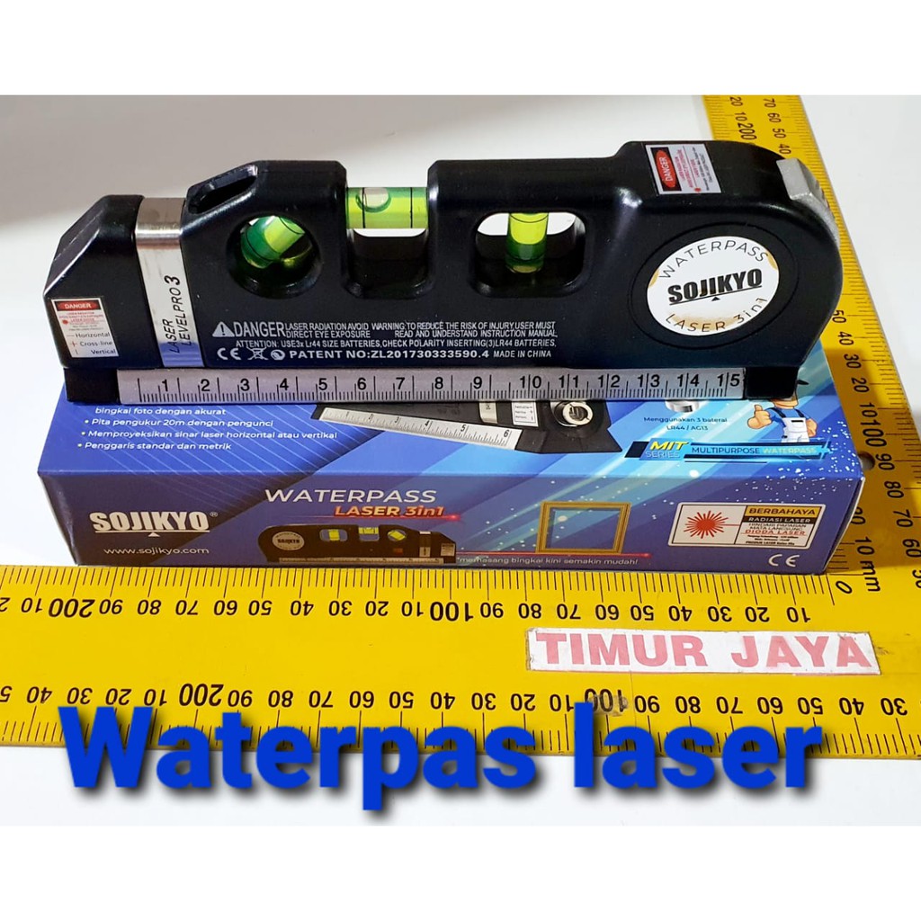 Meteran Laser Waterpass 3 in 1 Laser Level Pro 3 with Tape Measure sojikyo