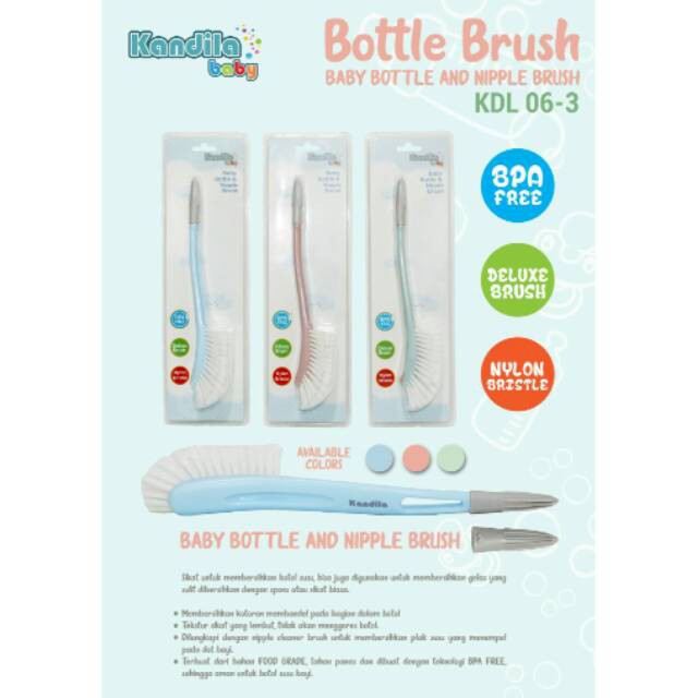 KANDILA BABY BOTTLE&amp;NIPPLE BRUSH (KDL06-3) SIKAT BOTOL