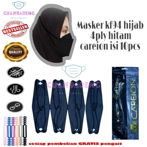 Masker Careion KF94 Hijab 4ply warna isi 10 Masker Kf94 Headloop