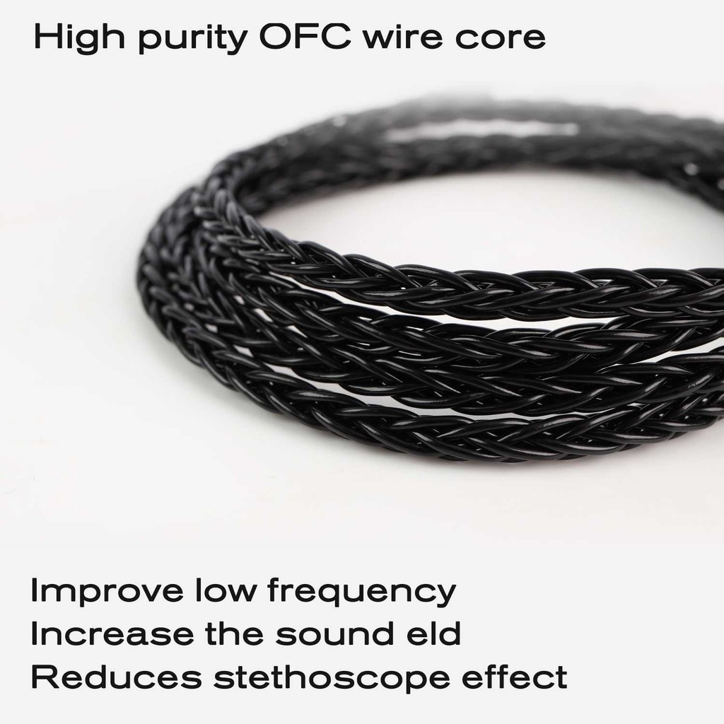 JCAlly JC08s 8 Core Braided High Purity OFC Cable with MIC ZSN PRO X ZS10 PRO ZSX EDX Pro