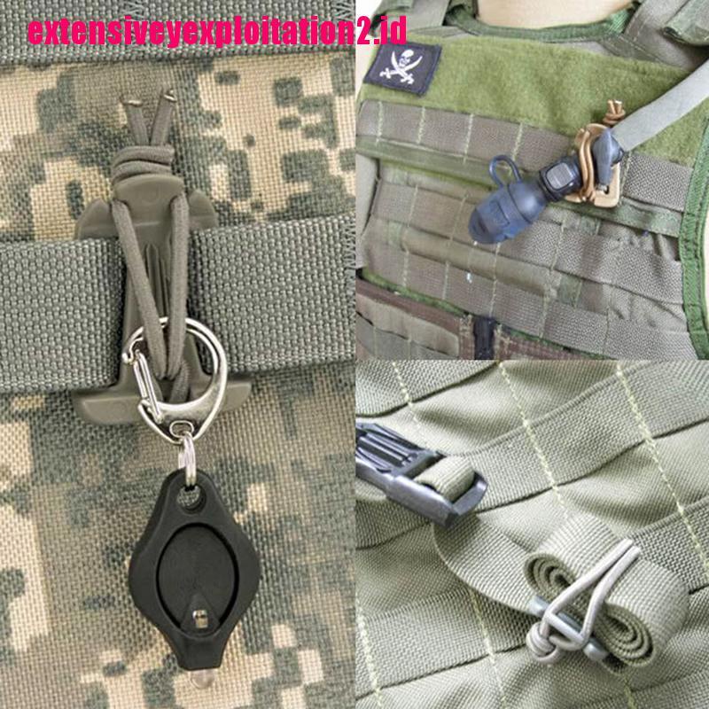 &lt; E2id &amp; &gt; 1Pc Klip Gesper Gantung Taktis Dominator Tali Elastis PALS MOLLE EDC