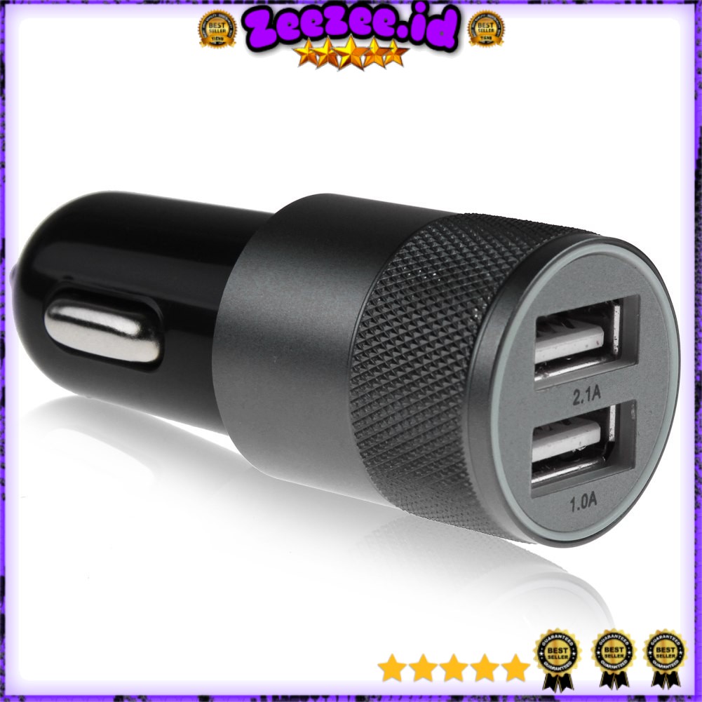 WRC Fashion Dual USB Car Charger 2.1A - FM-001 - Black