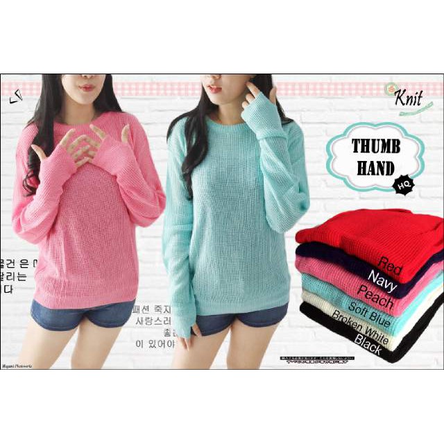 [Thumb hand 1 RO] Sweater Wanita rajut Varian Warna