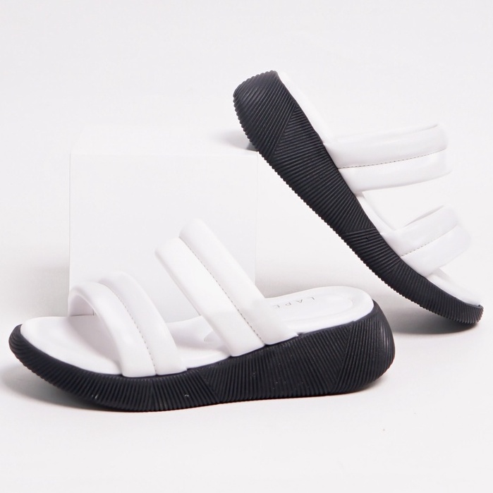 LAPEPA YUK - Sandal Platform Anak Perempuan Usia 2 sampai 10 Tahun ZOYA KIDS Sendal Anak cewek Wedges Wanita Empuk Model Silang Warna WHITE  Putih Ban dua Lucu  cewe Slop Usia Umur 3 4 5 6 7 8 9 thn Tahun Premium Ori Original Mall Official Store