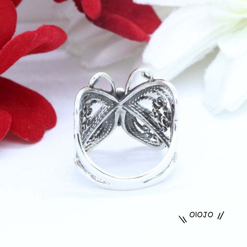 【COD】Cincin Butterfly Ukir Gaya Retro Vintage Eropa Dan Amerika Untuk Perhiasan