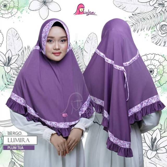 KERUDUNG DEWASA BERGO LUMIRA TALI BELAKANG BAHAN JERSY