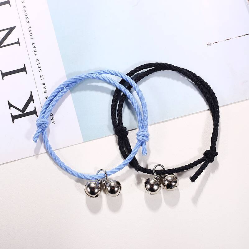 2 PC Korea Wanita Lonceng Adjustable Gelang Pasangan Pacar Hadiah Ulang Tahun-Won