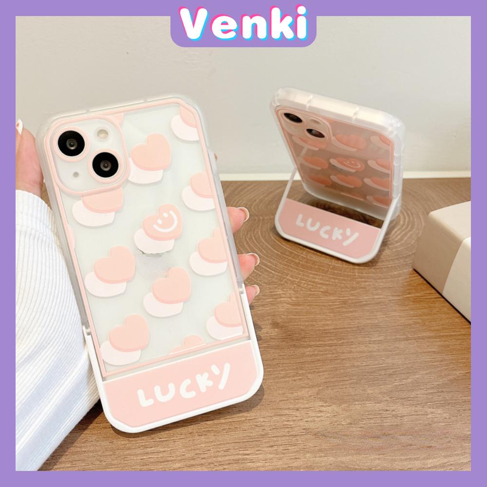 iPhone Case with Invisible Folding Stand Silicone Soft Case Airbag Shockproof Protection Camera Pink Cute Compatible For iPhone 11 Pro Max 13 Pro Max 12 Pro Max 7Plus xr XS Max