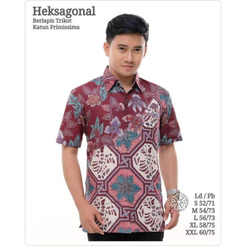 Hem batik tulis atasan pria kemeja lengan pendek